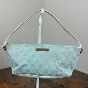 Gucci Baby Blue Pochette boat bag WITH COA
